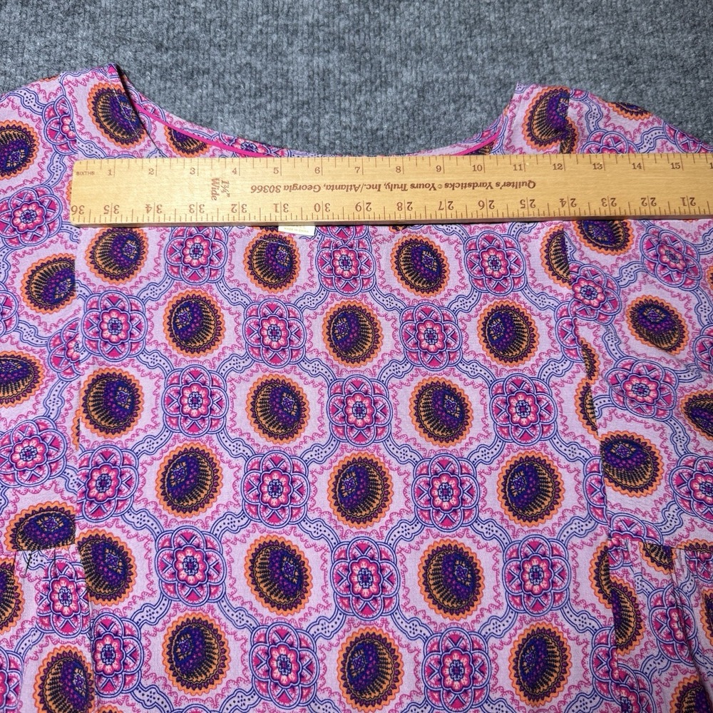 Maeve Anthropologie Pink Purple Geometric Psychedelic Blouse Small Hippie - Picture 7 of 14
